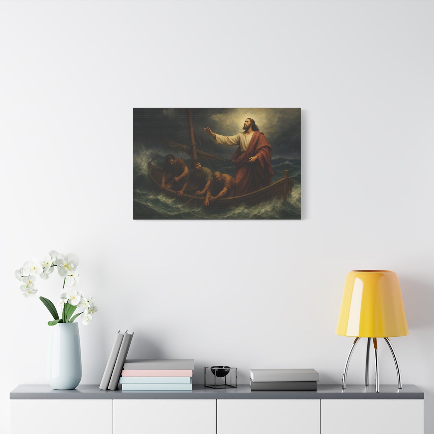“Peace, Be Still – Jesus Calms the Storm” - Canvas Art