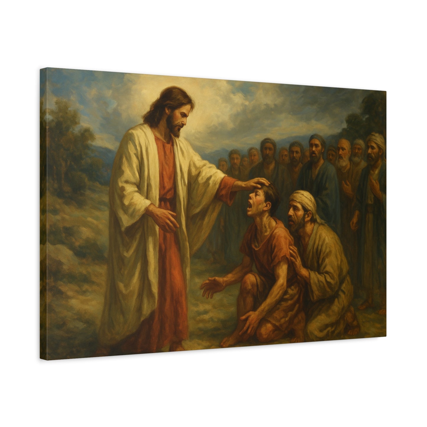 “Faith the Size of a Mustard Seed – Jesus Heals a Demon-Plagued Boy” - Canvas Art