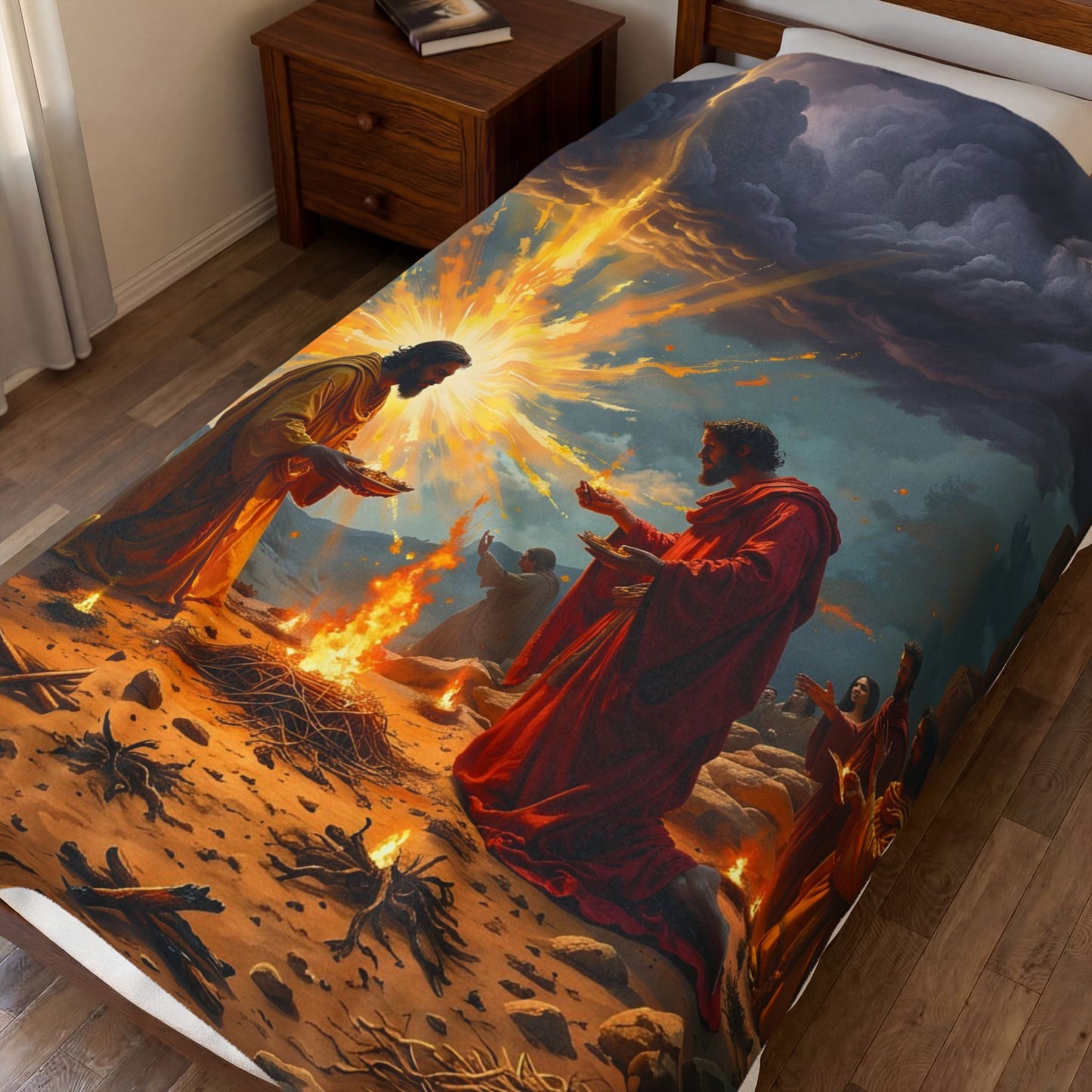 “Righteous Offering - Cain and Abel's Sacrifices” - Plush Blanket