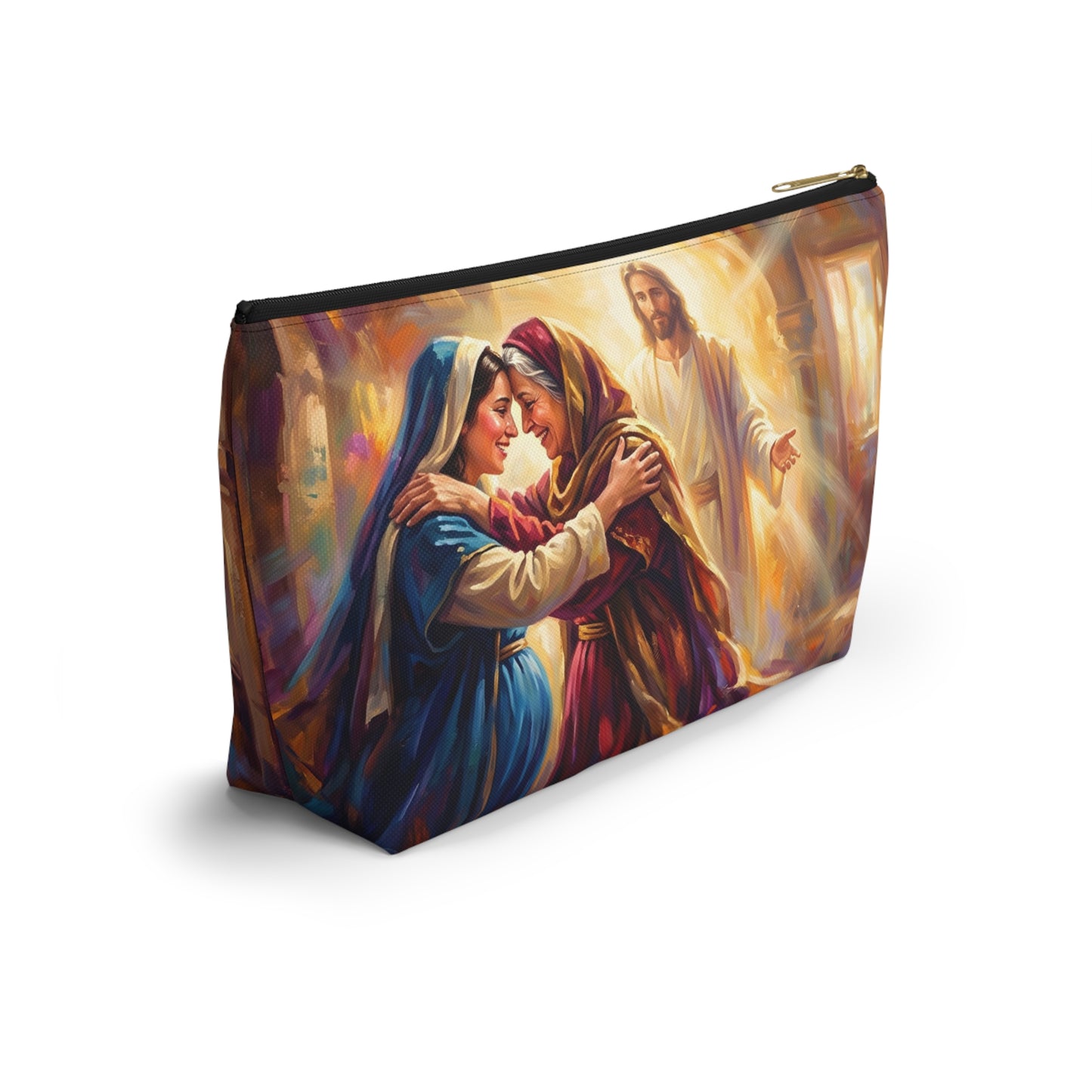 “Divine Embrace - Mary and Elizabeth's Joyful Meeting” - Accessory Pouch