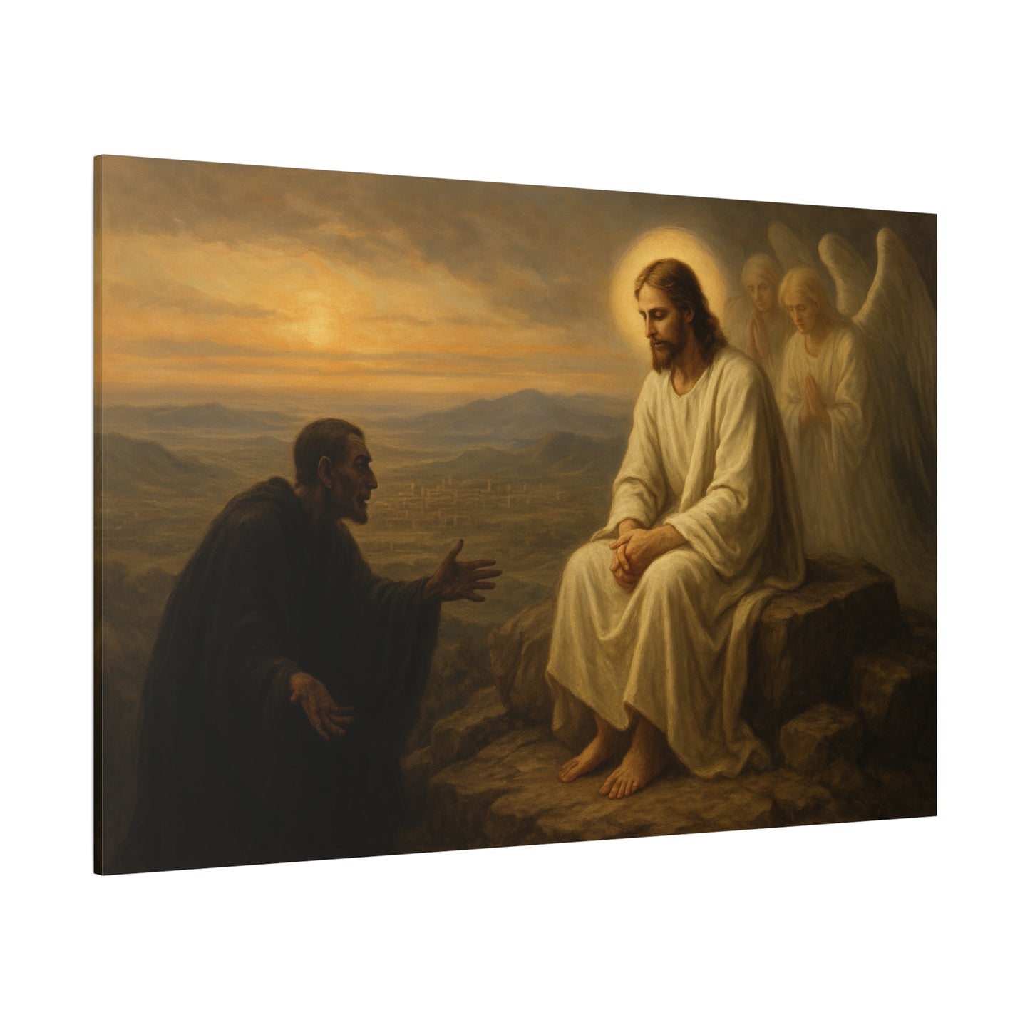 “The Temptation of Christ – Matthew 4:8–11” - Canvas Art