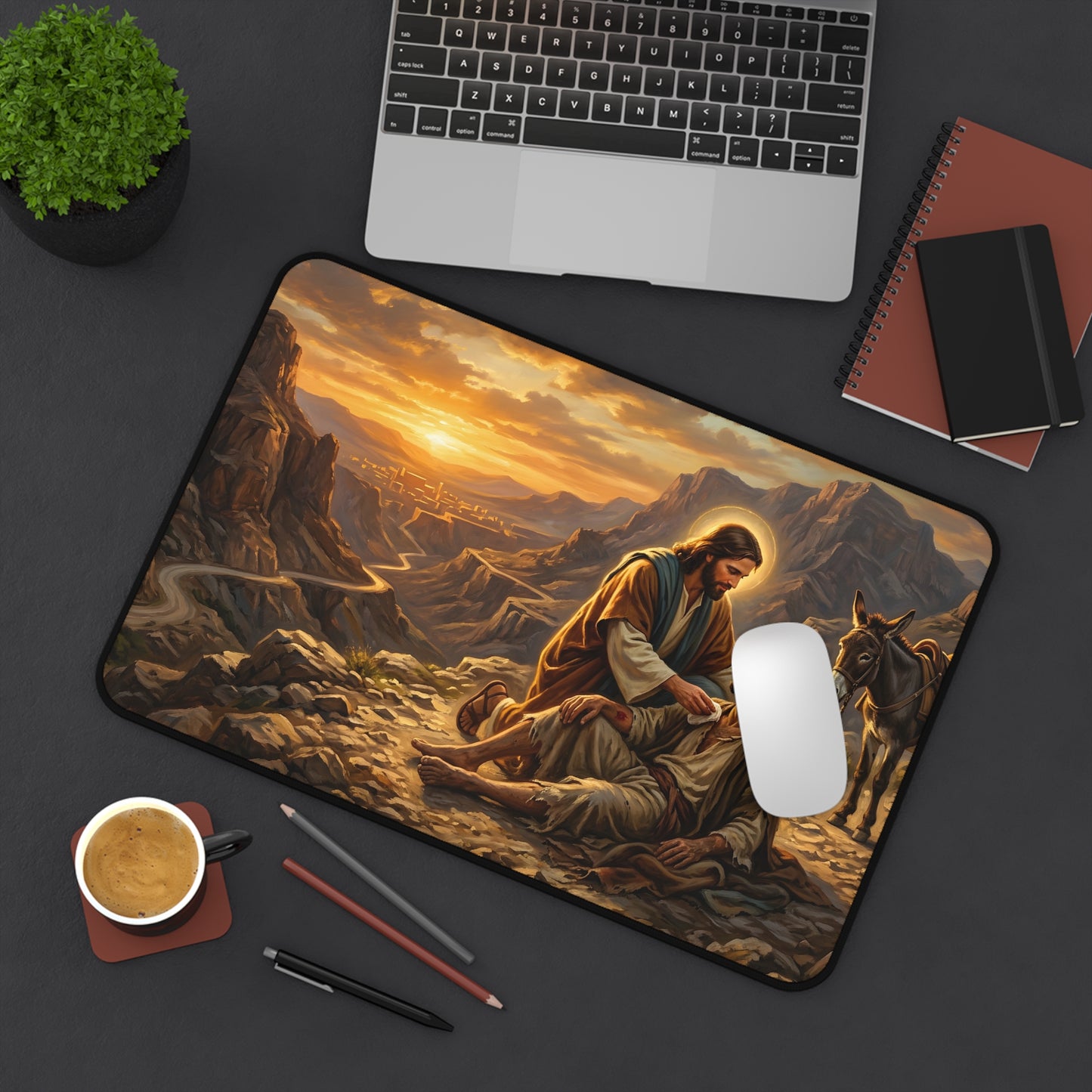 “The Good Samaritan - Compassion on the Jericho Road” - Desk Mat