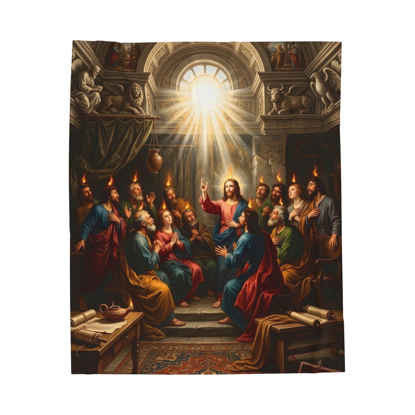 “Tongues of Fire - The Pentecost Outpouring” - Plush Blanket