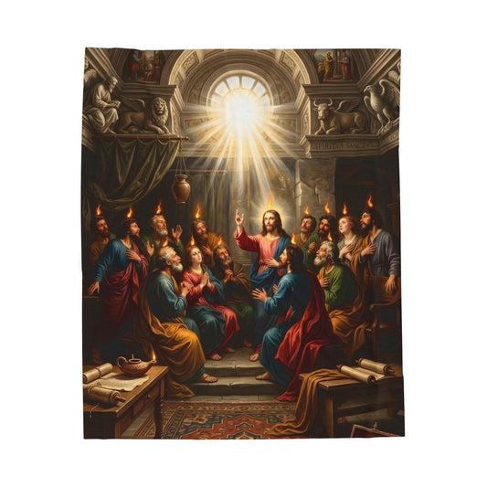 “Tongues of Fire - The Pentecost Outpouring” - Plush Blanket