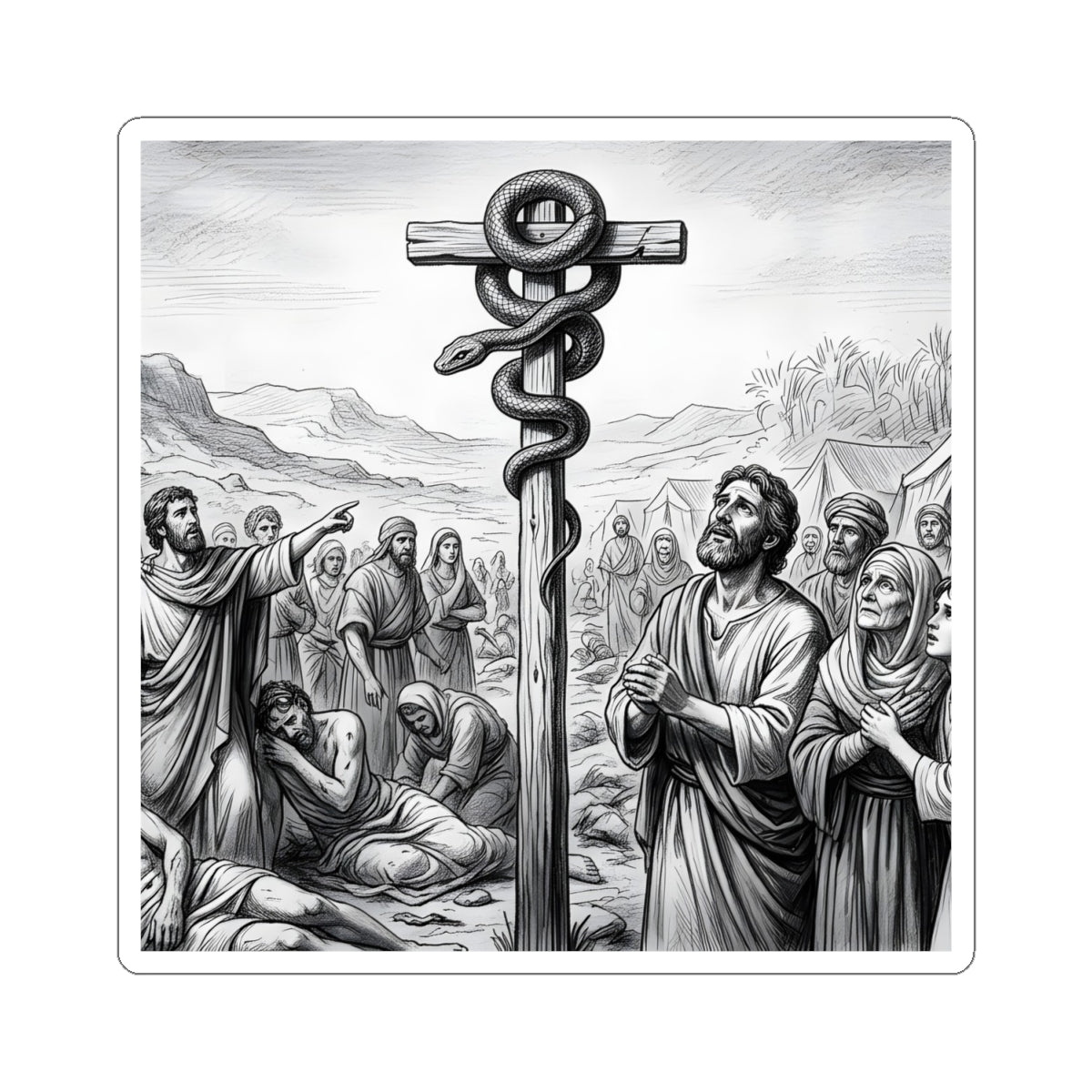 “Look and Live - The Bronze Serpent Heals” - Sticker