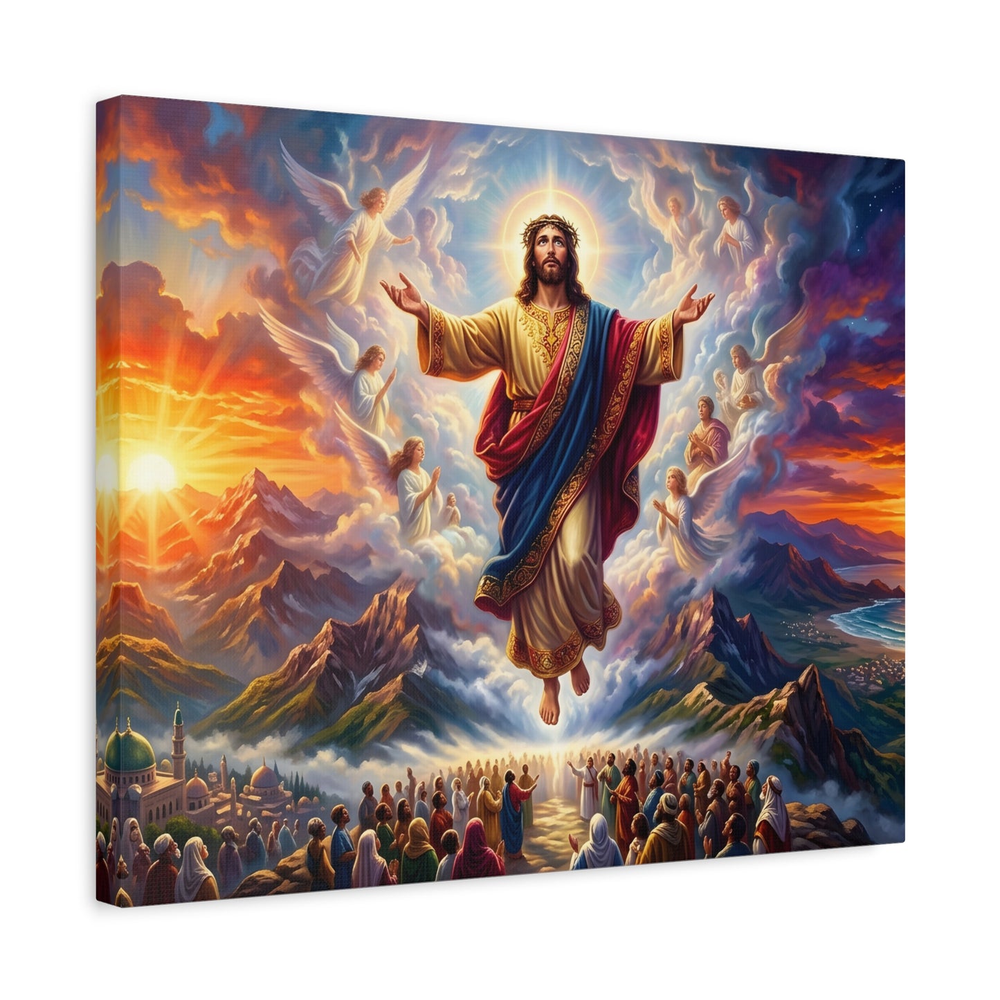 “From Sunrise to Sunset - God Enthroned Above All Nations” - Canvas Art