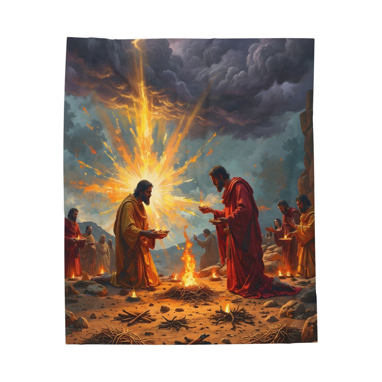 “Righteous Offering - Cain and Abel's Sacrifices” - Plush Blanket