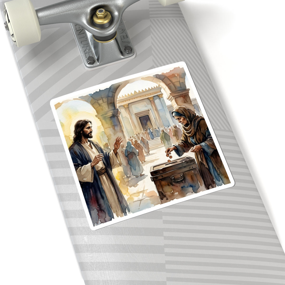 “Her Offering - The Widow's Mite at the Temple” - Sticker