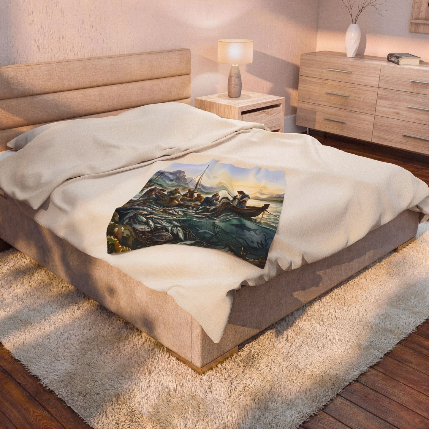 “Cast Your Nets - The Miraculous Catch” - Plush Blanket