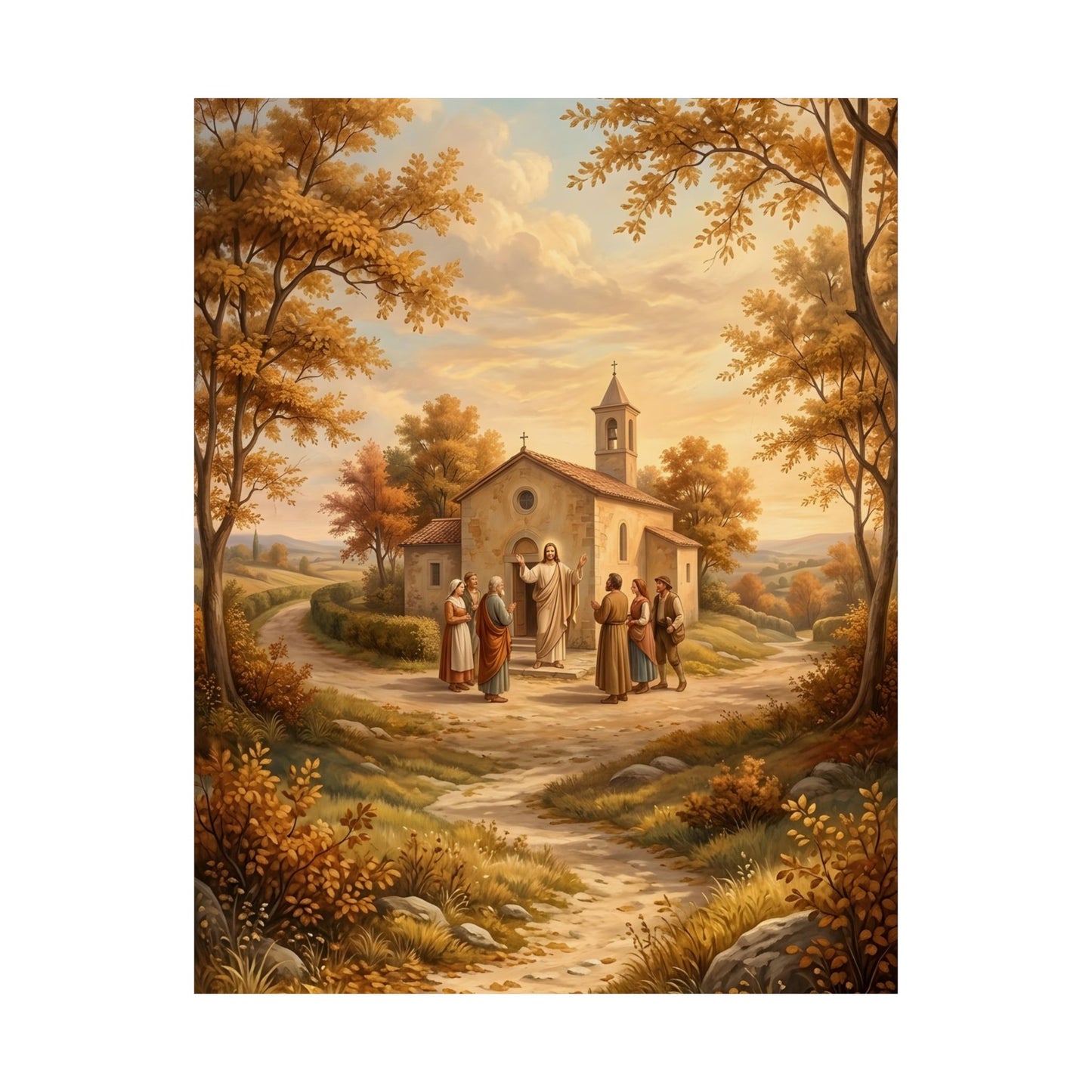 “Sanctuary in Serenity - Autumn's Golden Embrace” - Poster