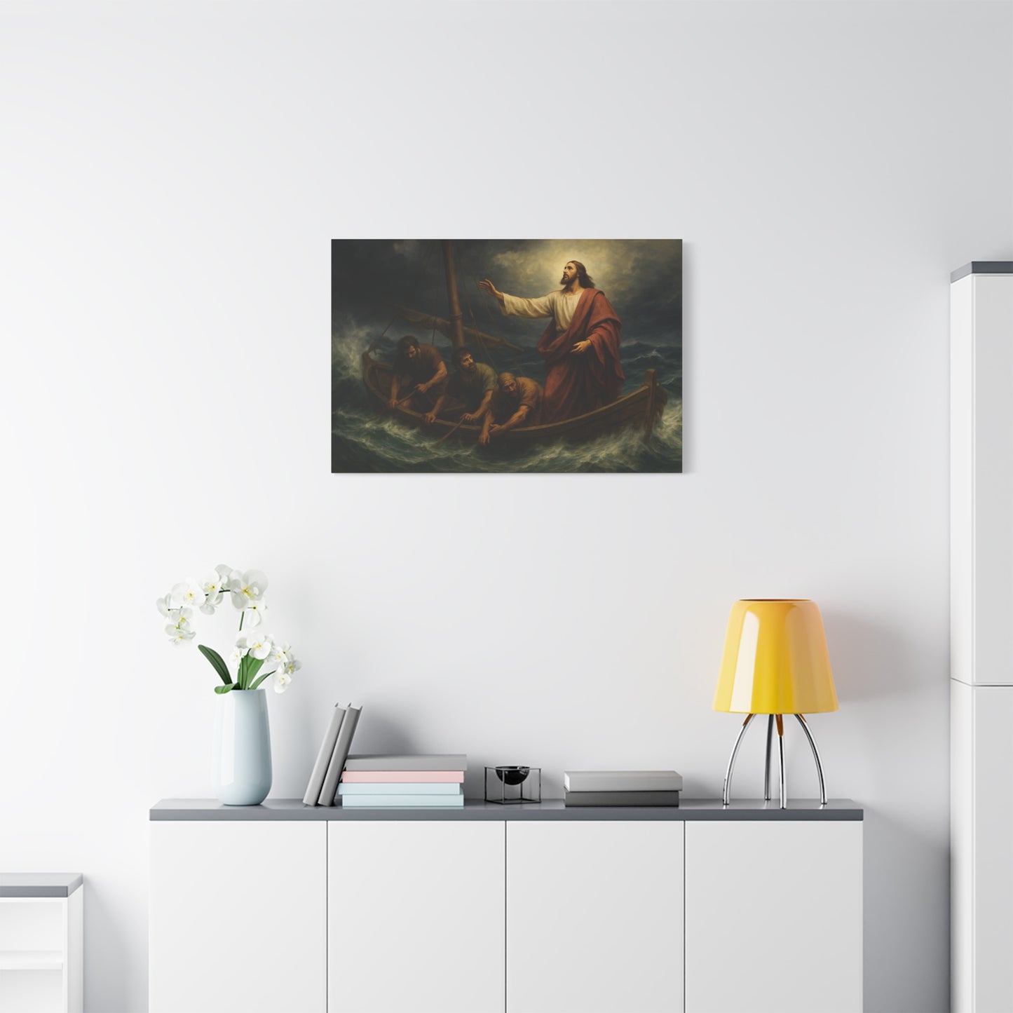 “Peace, Be Still – Jesus Calms the Storm” - Canvas Art