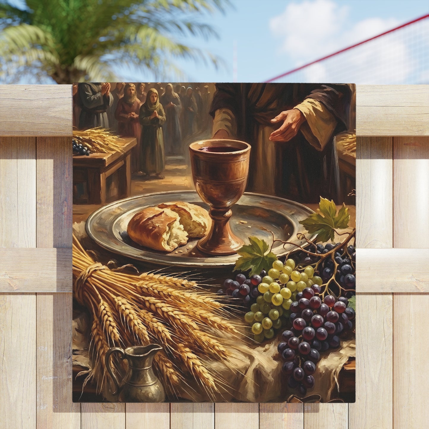 “The Harvest of Faith - Communion Still Life” - Beach Towel
