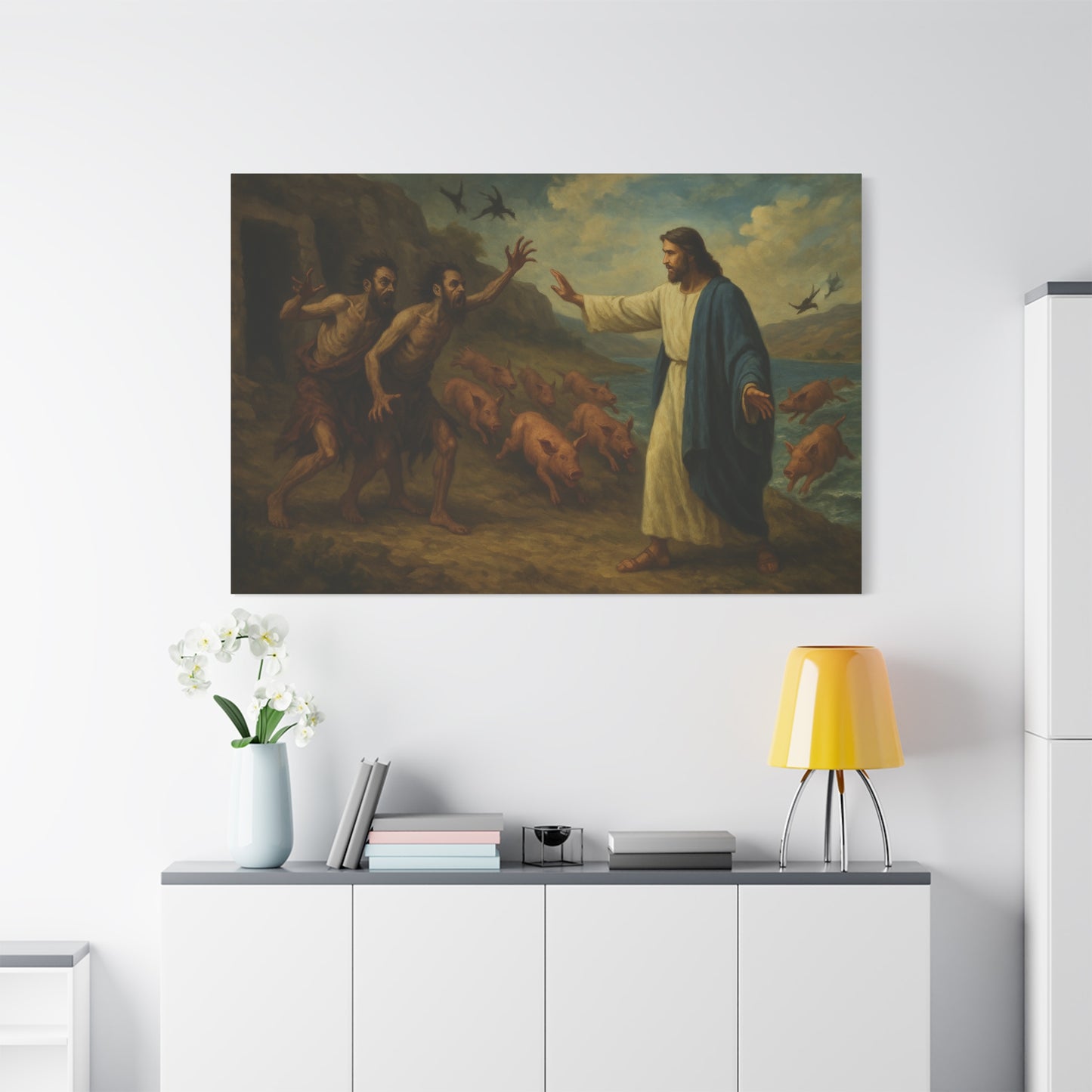 “Deliverance on the Shore – Jesus Frees the Two Demoniacs” - Canvas Art