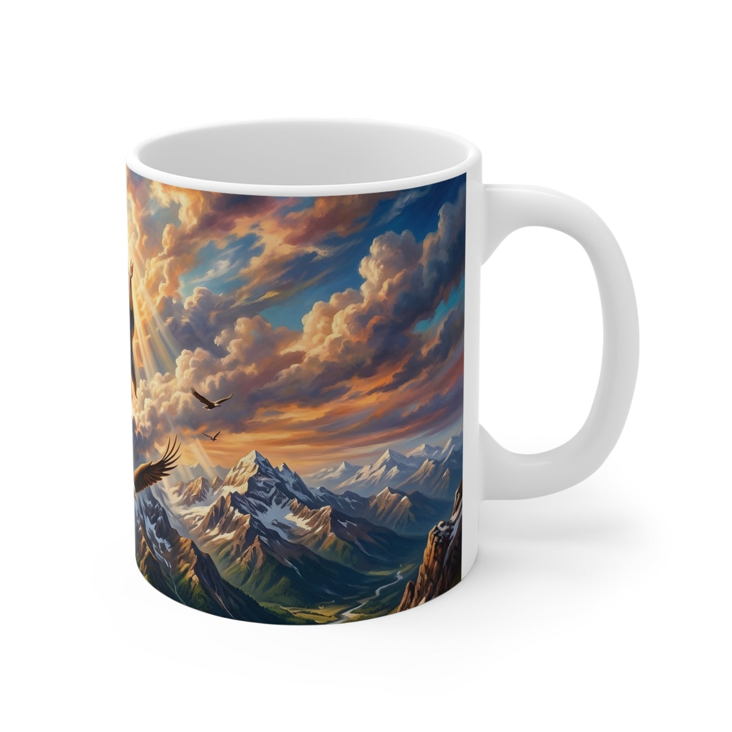 “Soaring Like Eagles - Hope in the Lord Over Mountains” - Coffee Mug