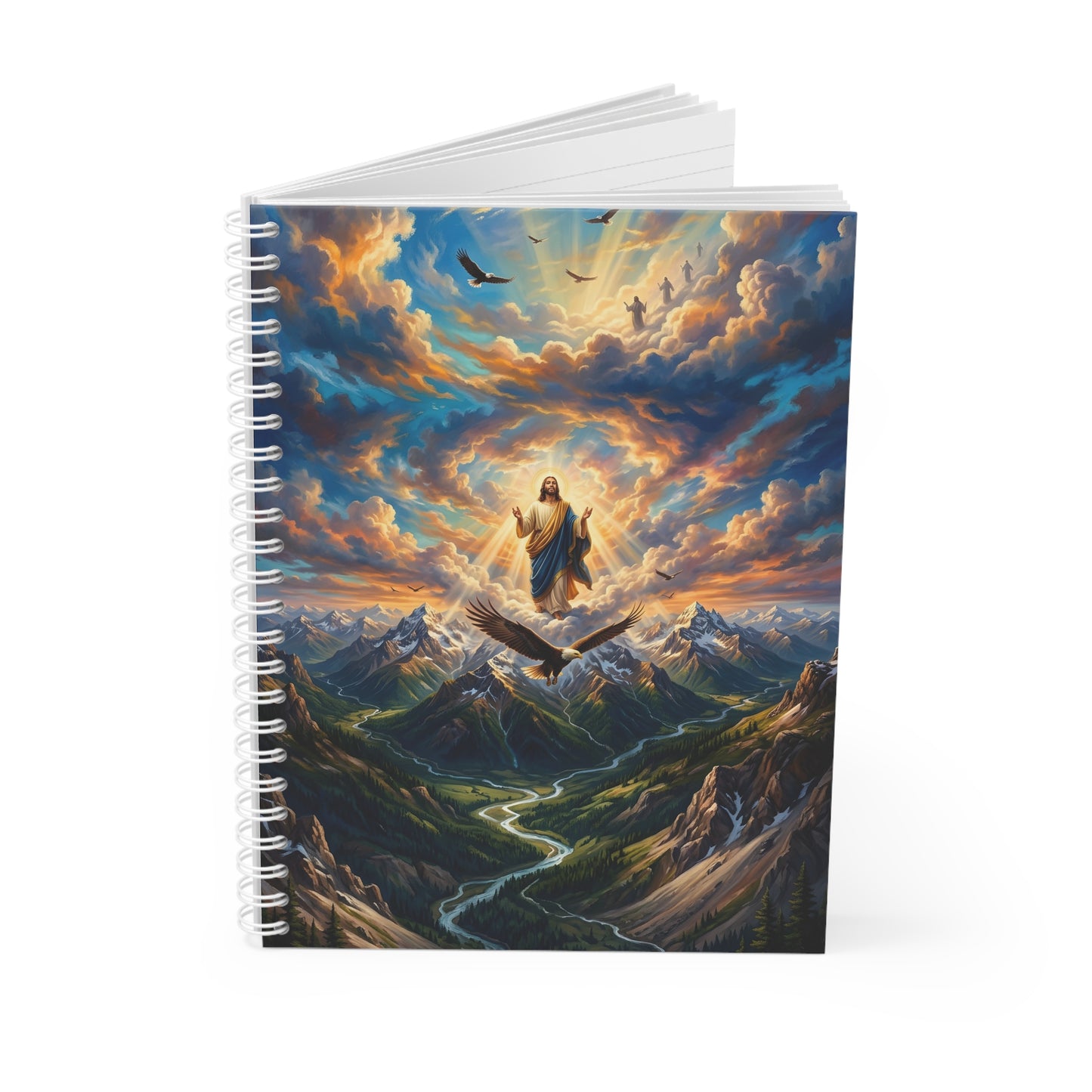 “Soaring Like Eagles - Hope in the Lord Over Mountains” - Spiral Notebook