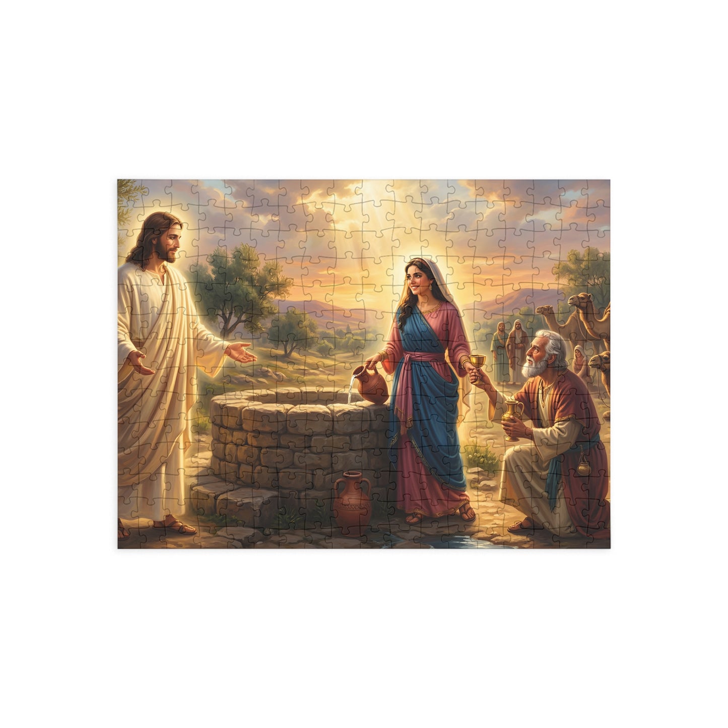 “Providence Unveiled - Rebekah at the Well” - Jigsaw Puzzle