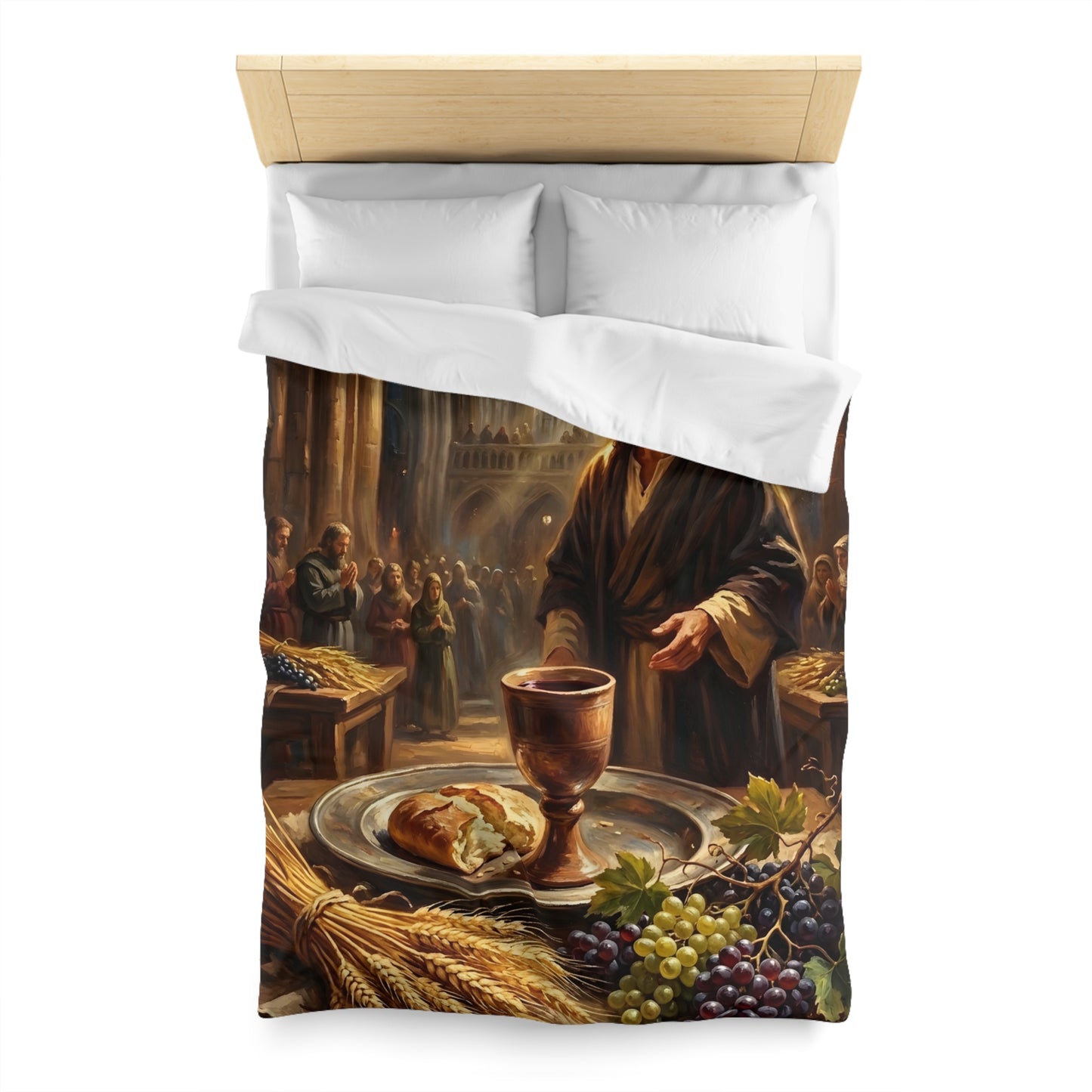 “The Harvest of Faith - Communion Still Life” - Duvet Cover