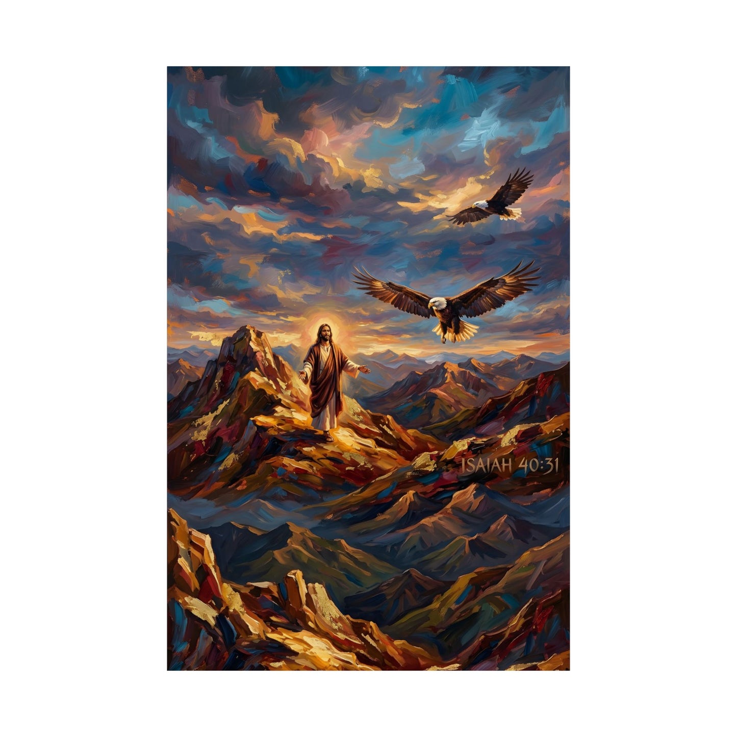 “Soaring Like Eagles - Hope in the Lord Over Mountain Peaks” - Poster