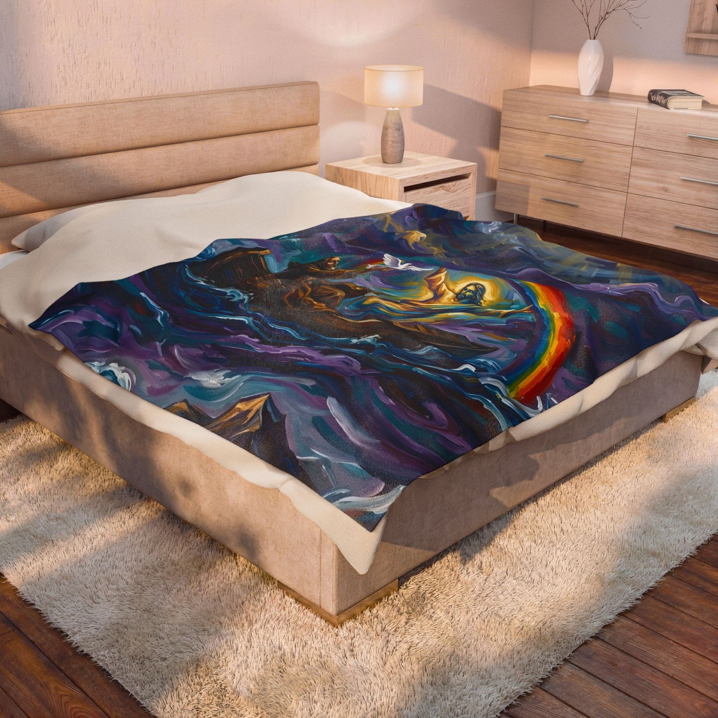 “Covenant of Hope - Noah Releases the Dove” - Plush Blanket