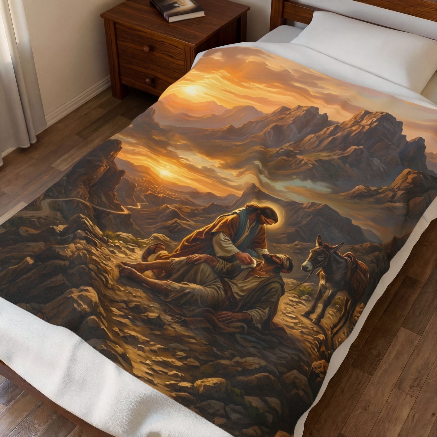 “The Good Samaritan - Compassion on the Jericho Road” - Plush Blanket