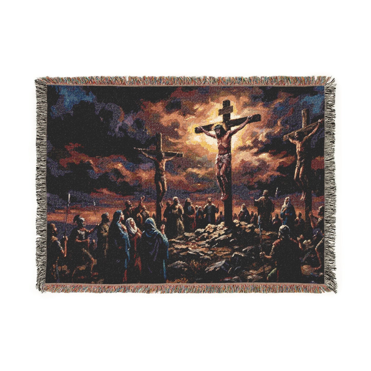 “It Is Finished - The Crucifixion at Calvary” - Woven Blanket