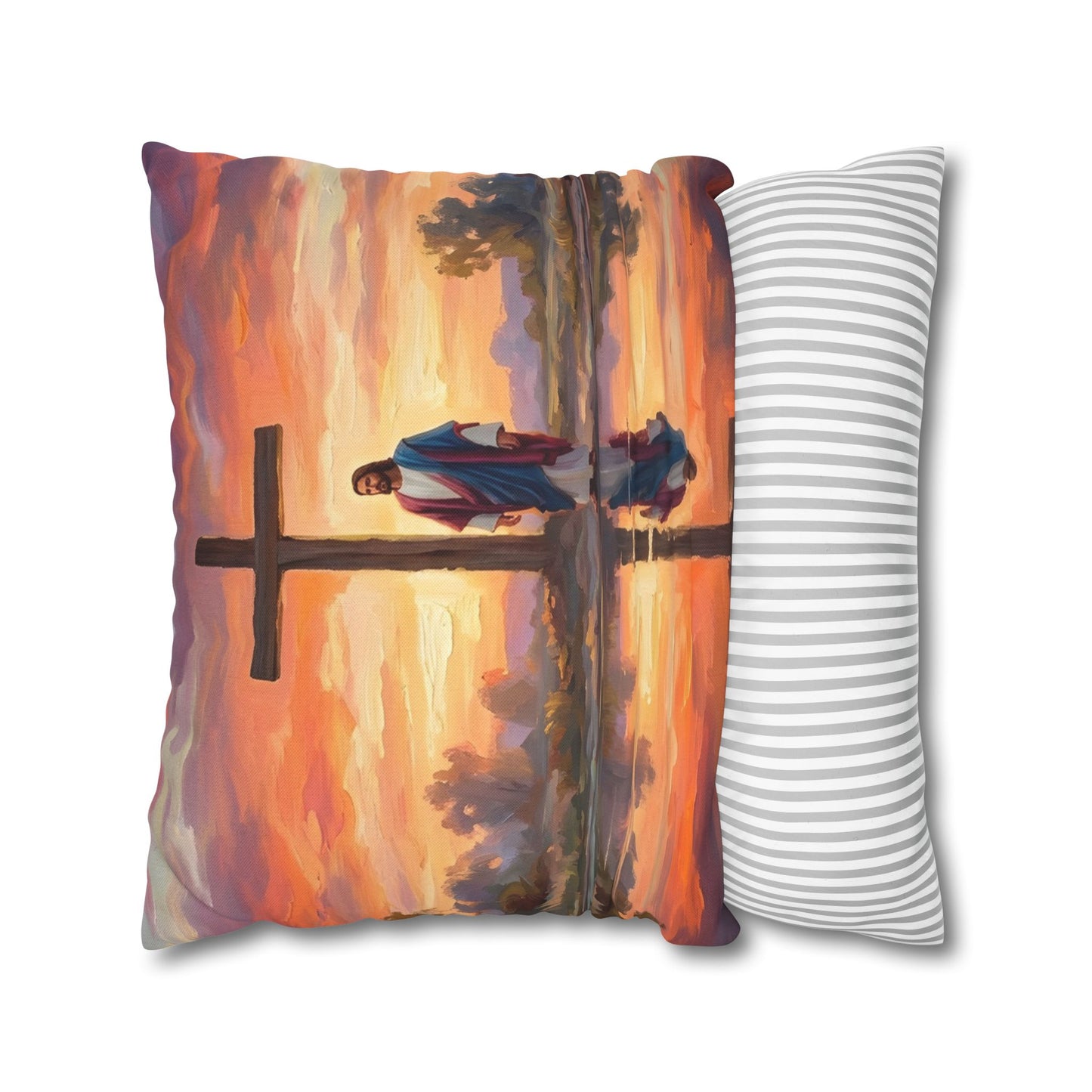 “Living Water - Cross Reflected at Dawn” - Pillowcase