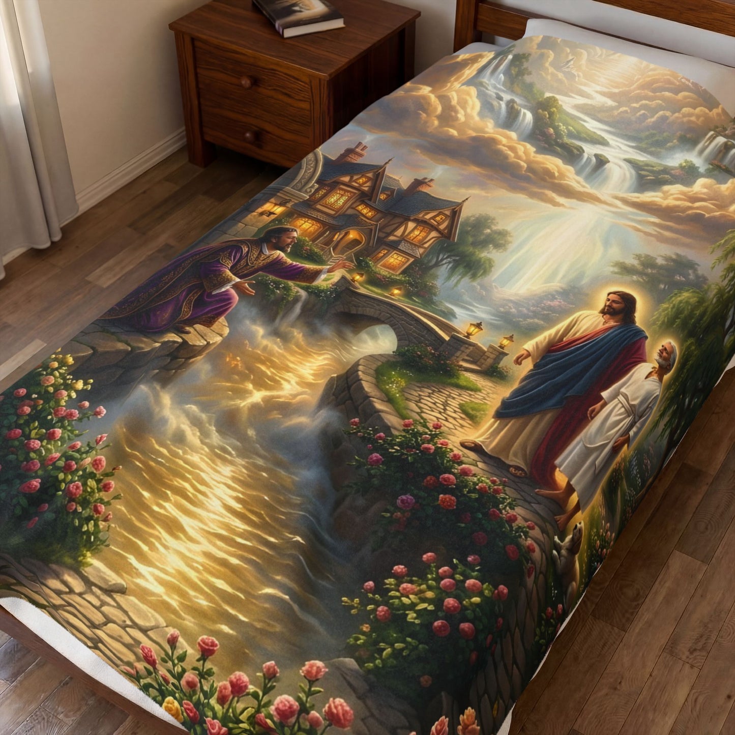 “The Great Reversal - Lazarus at the Rich Man’s Gate” - Plush Blanket