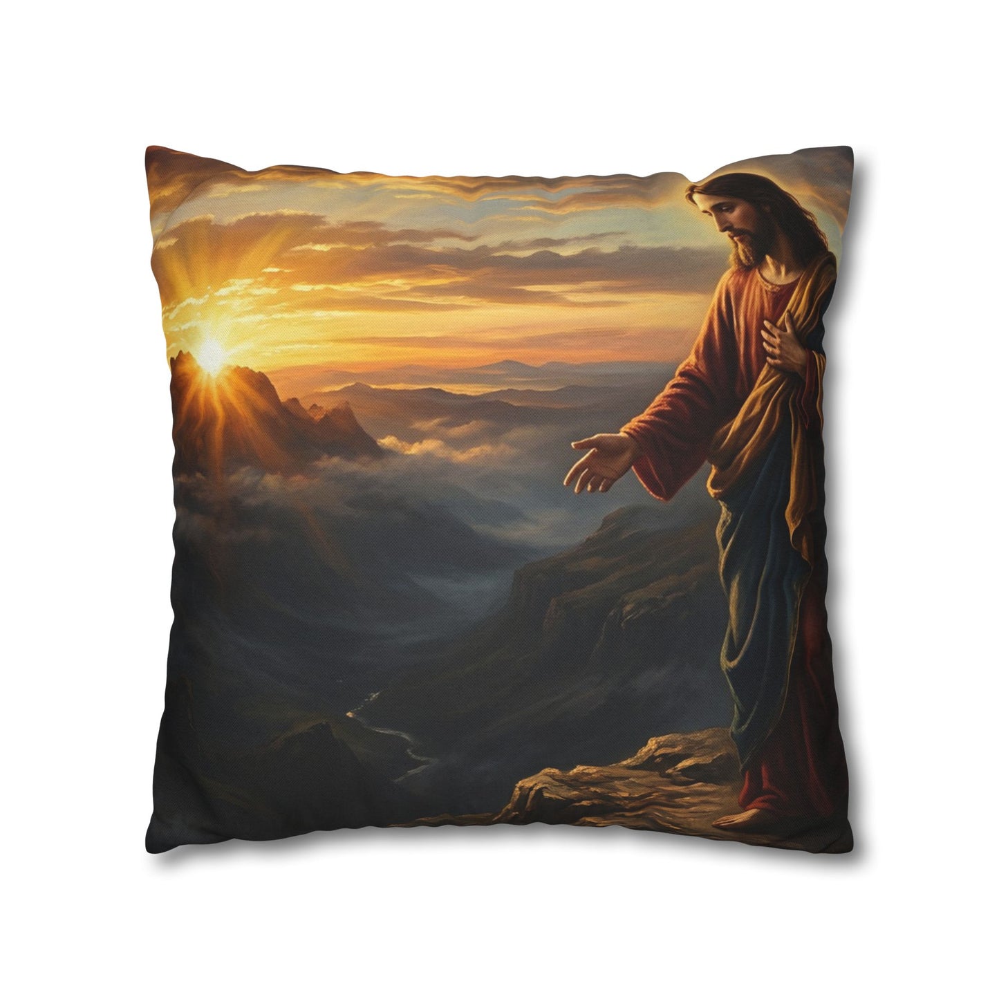 “Joy Comes in the Morning - Sunrise Over Dark Valley” - Pillowcase