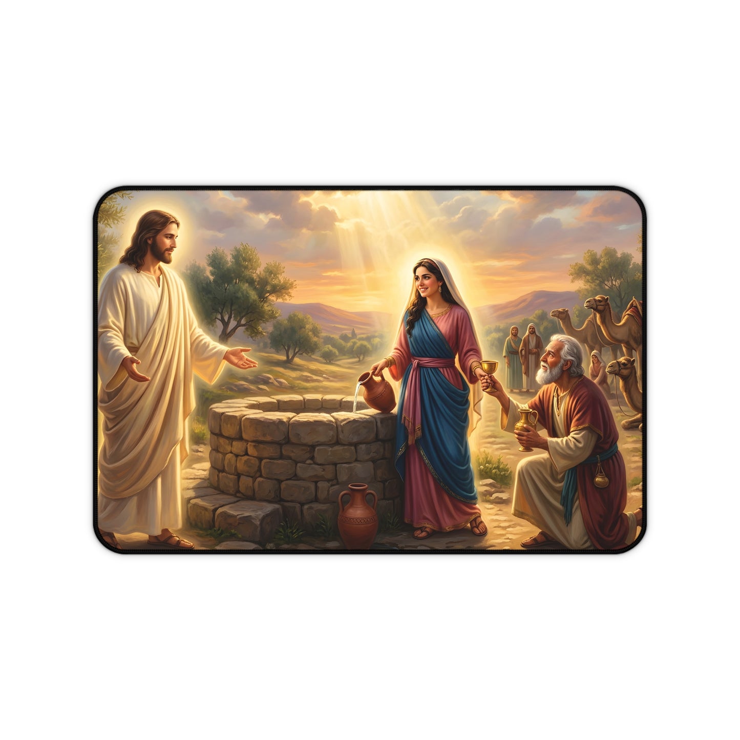“Providence Unveiled - Rebekah at the Well” - Desk Mat