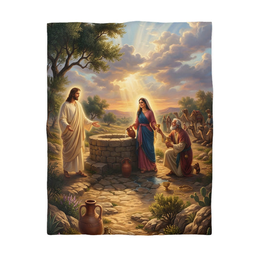 “Providence Unveiled - Rebekah at the Well” - Duvet Cover