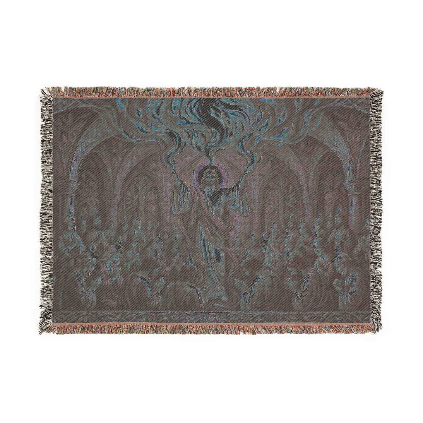 “Spirit Poured Out - Pentecost Flames Descending” - Woven Blanket