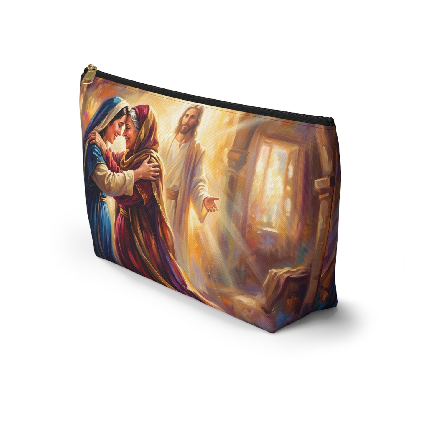 “Divine Embrace - Mary and Elizabeth's Joyful Meeting” - Accessory Pouch