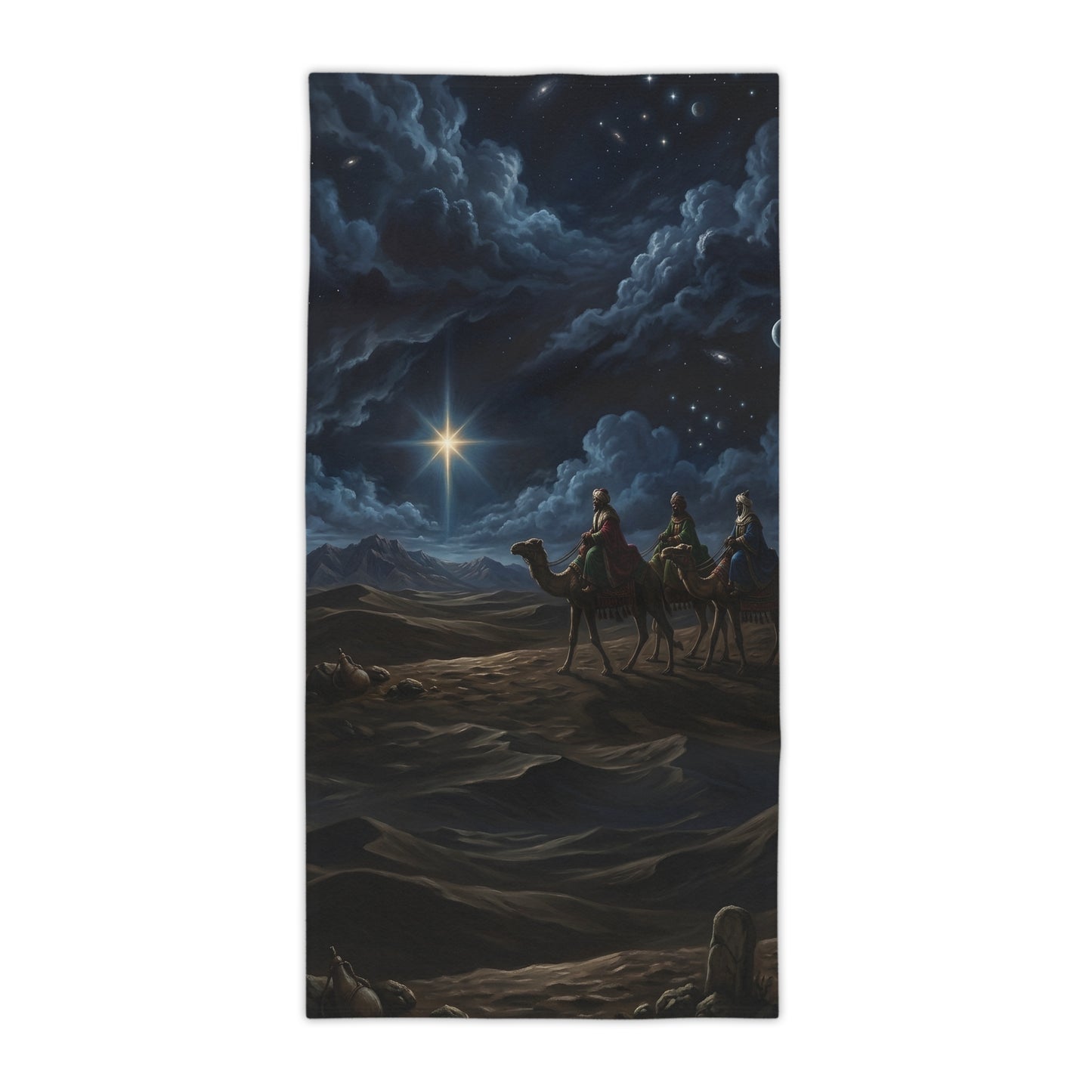 “Journey to Bethlehem - Wise Men Follow the Star” - Beach Towel