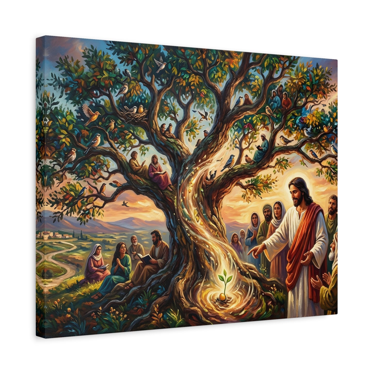 “Mighty Tree - The Kingdom Grows from a Mustard Seed” - Canvas Art