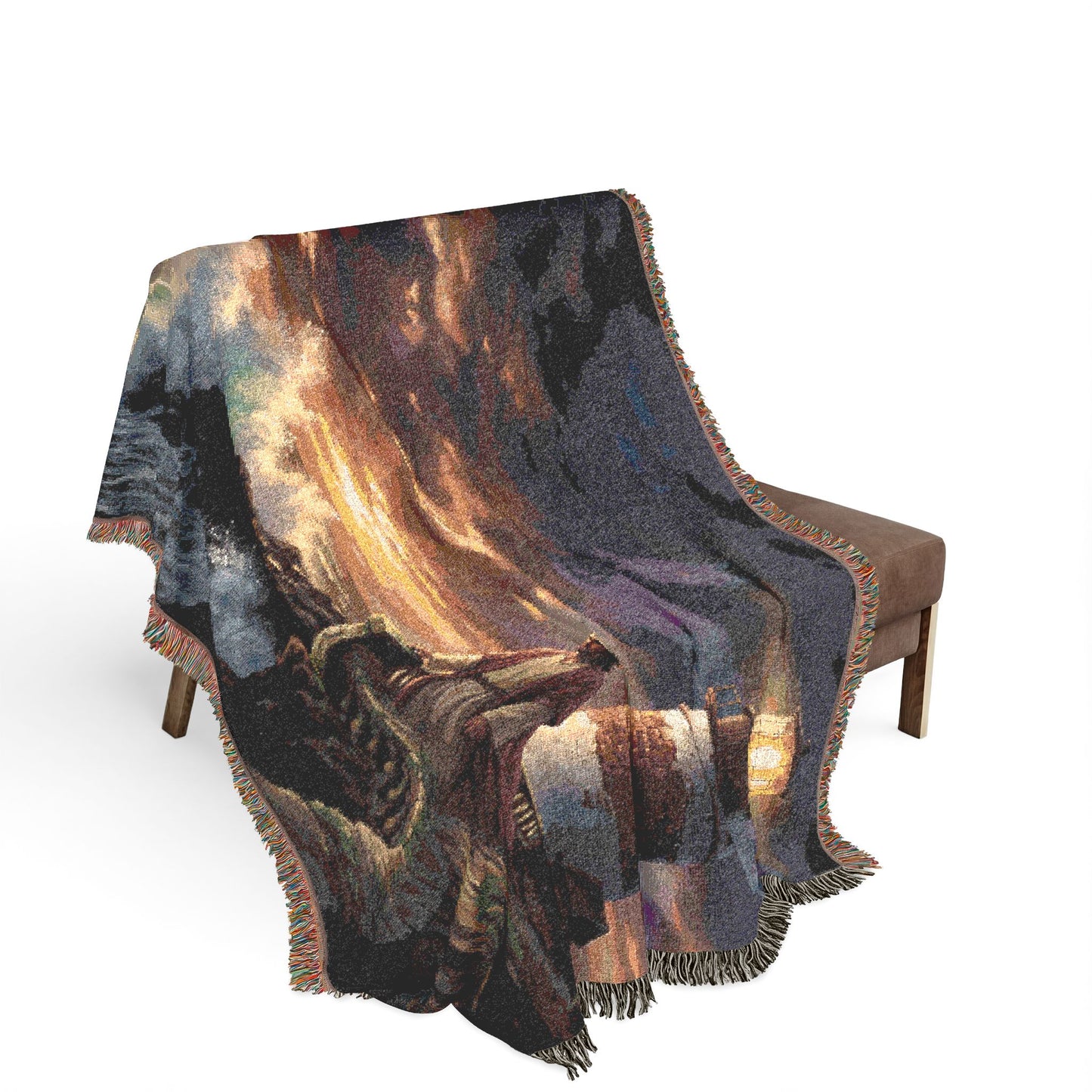 “Steadfast Hope - Lighthouse in the Storm” - Woven Blanket
