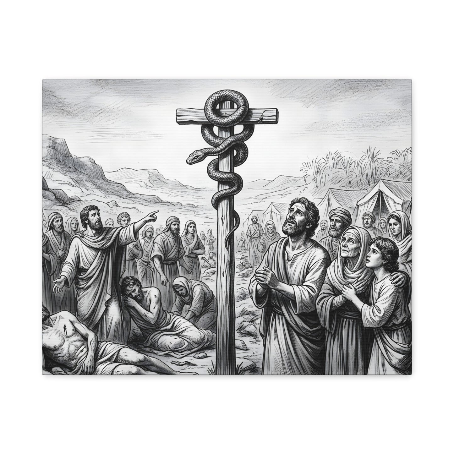 “Look and Live - The Bronze Serpent Heals” - Canvas Art