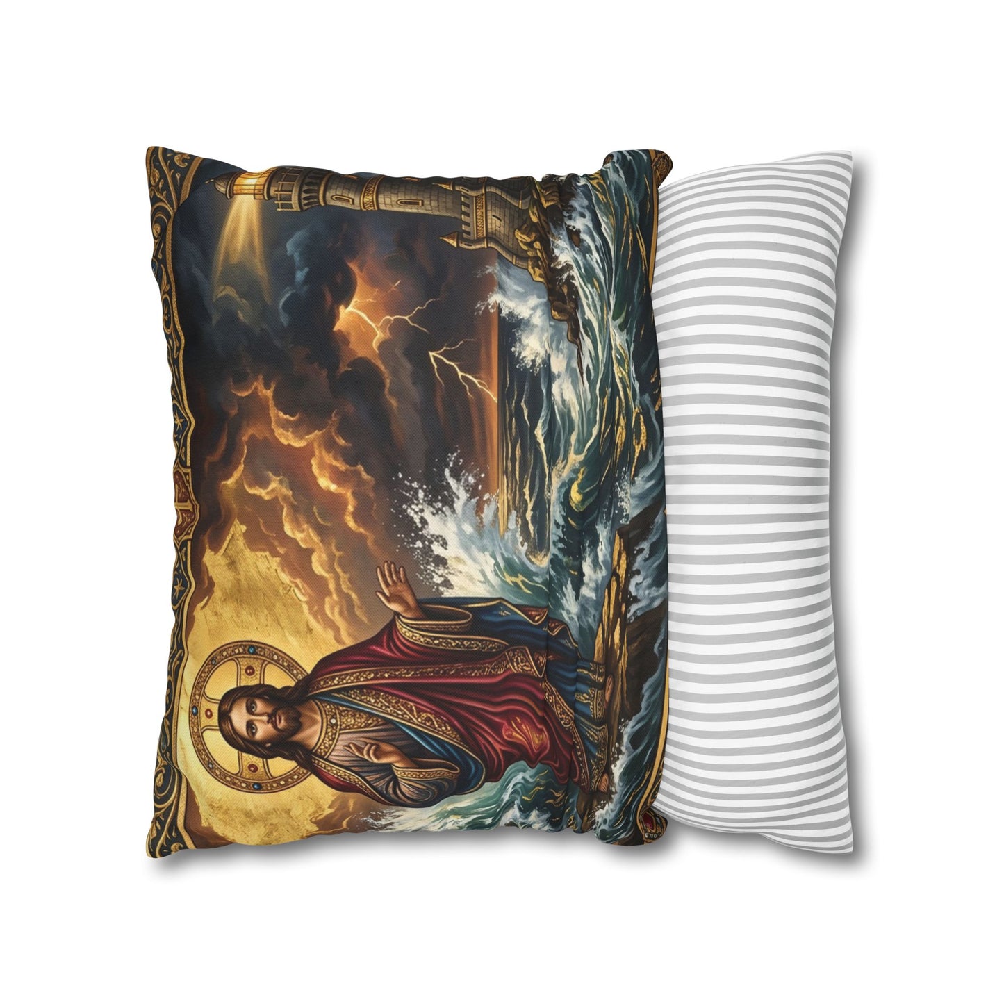 “Steadfast Hope - Lighthouse in the Storm” - Pillowcase