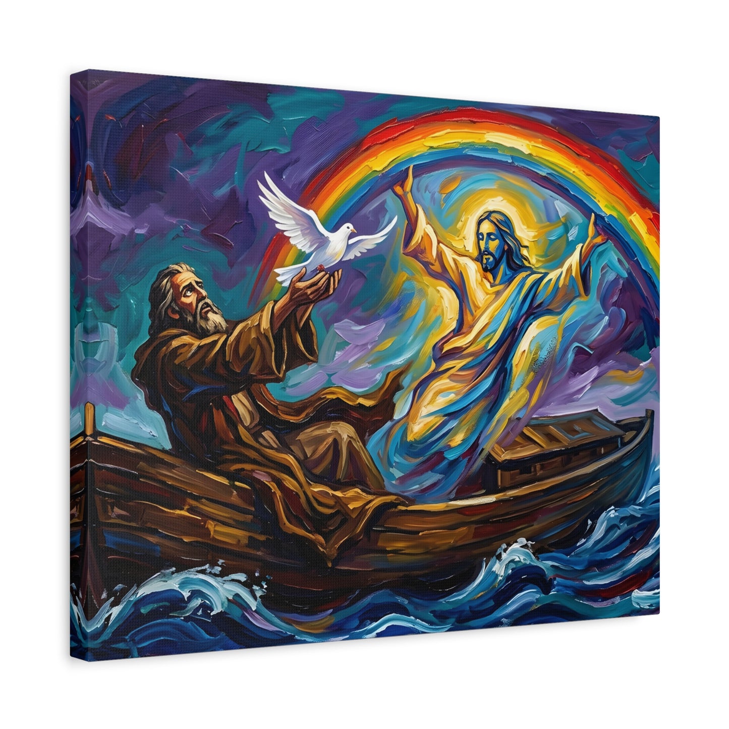 “Covenant of Hope - Noah Releases the Dove” - Canvas Art