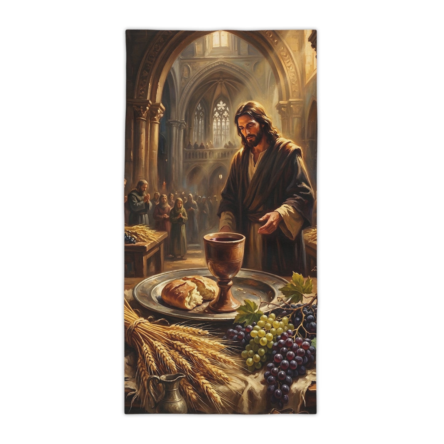 “The Harvest of Faith - Communion Still Life” - Beach Towel