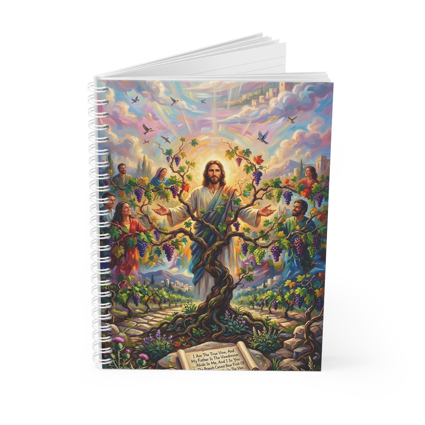 “I Am the True Vine - Abide in My Love” - Spiral Notebook