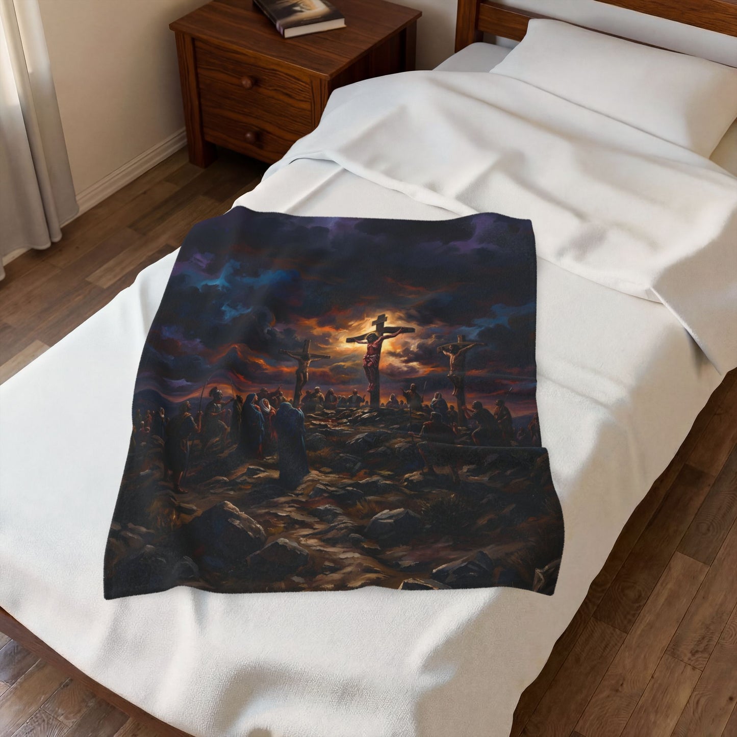 “It Is Finished - The Crucifixion at Calvary” - Plush Blanket