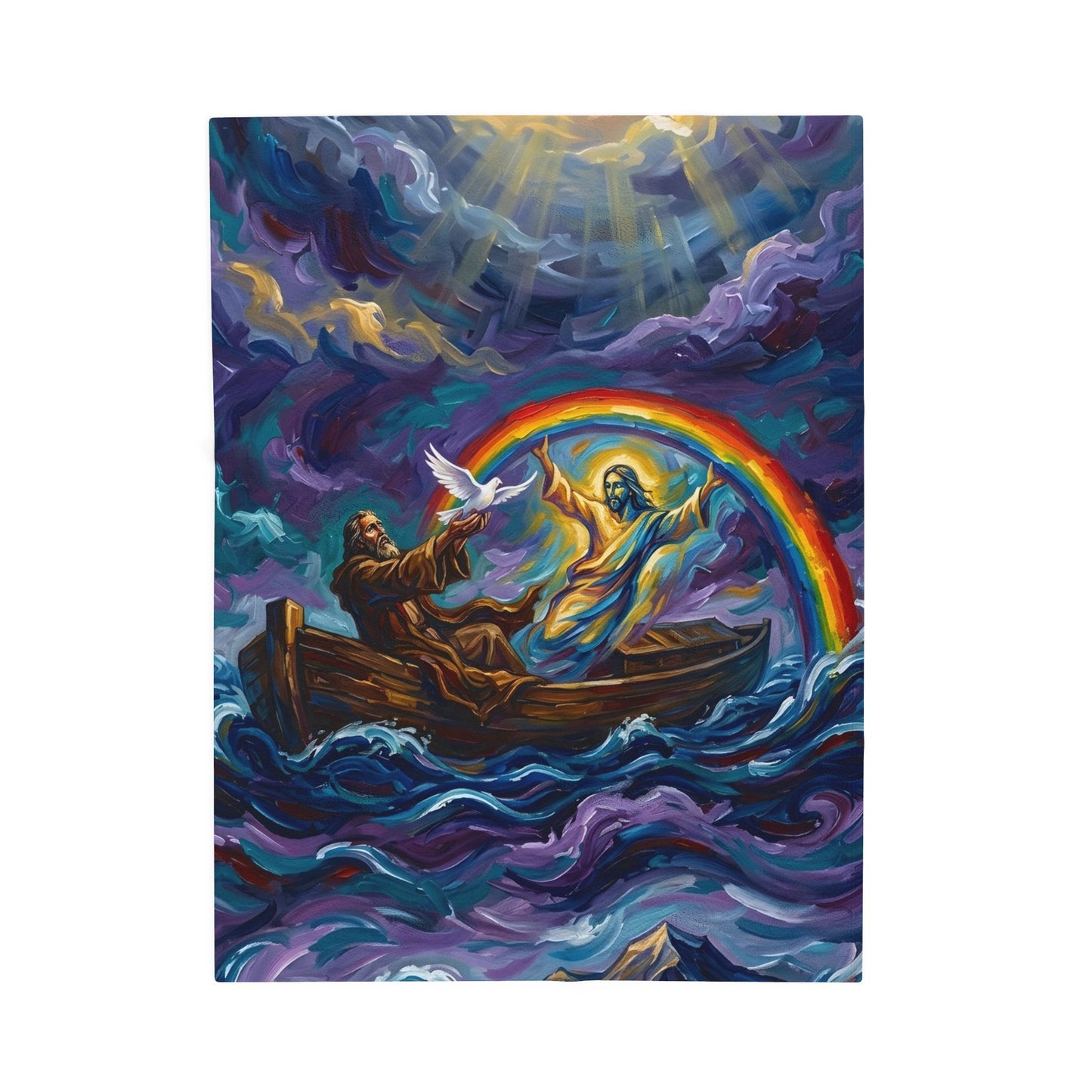“Covenant of Hope - Noah Releases the Dove” - Plush Blanket