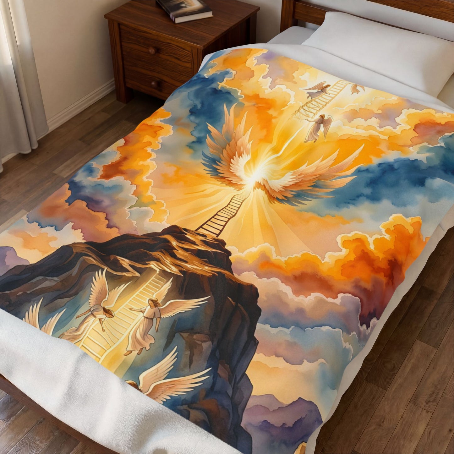 “Jacob's Gate - Angels Ascending and Descending” - Plush Blanket
