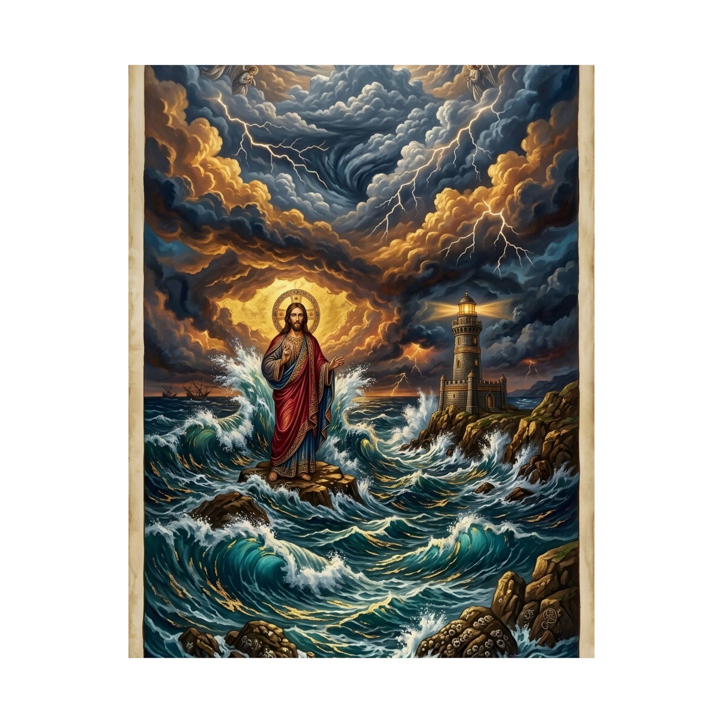 “Steadfast Hope - Lighthouse in the Storm” - Poster