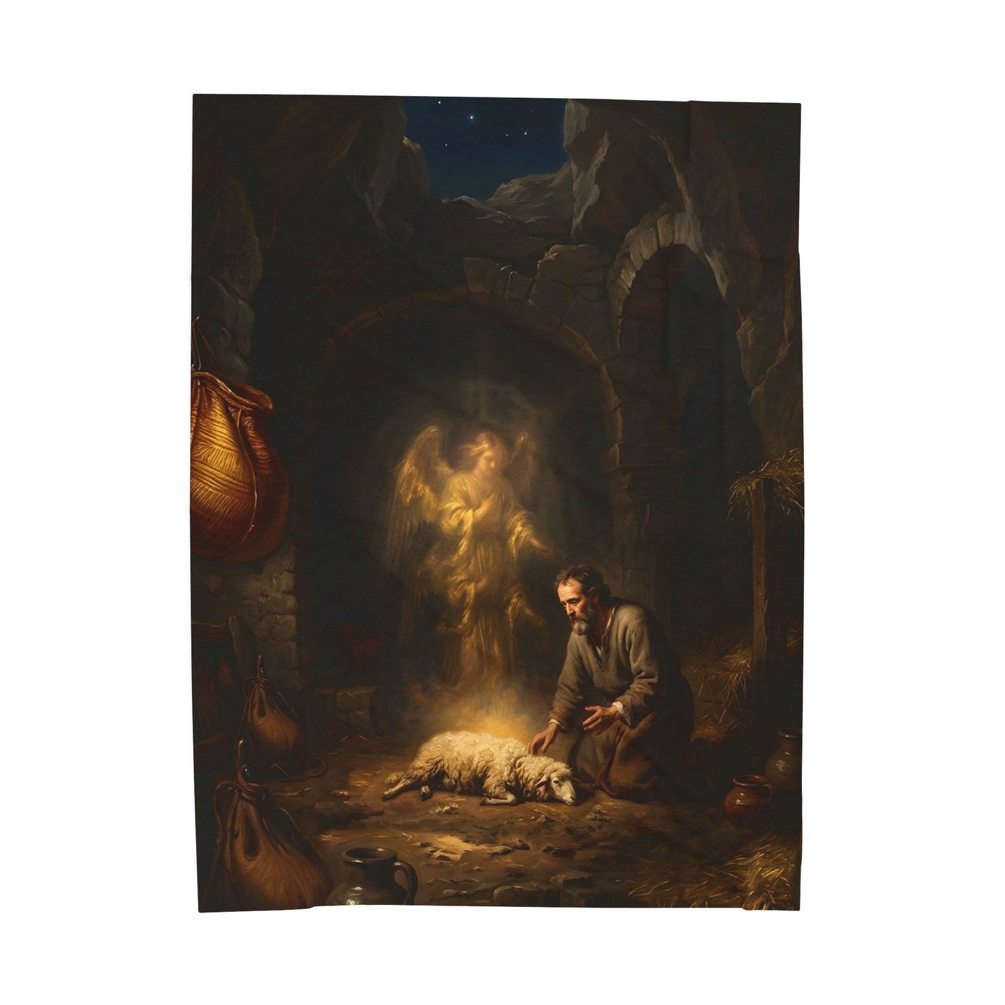 “Gideon's Fleece - Seeking Confirmation from God” - Plush Blanket