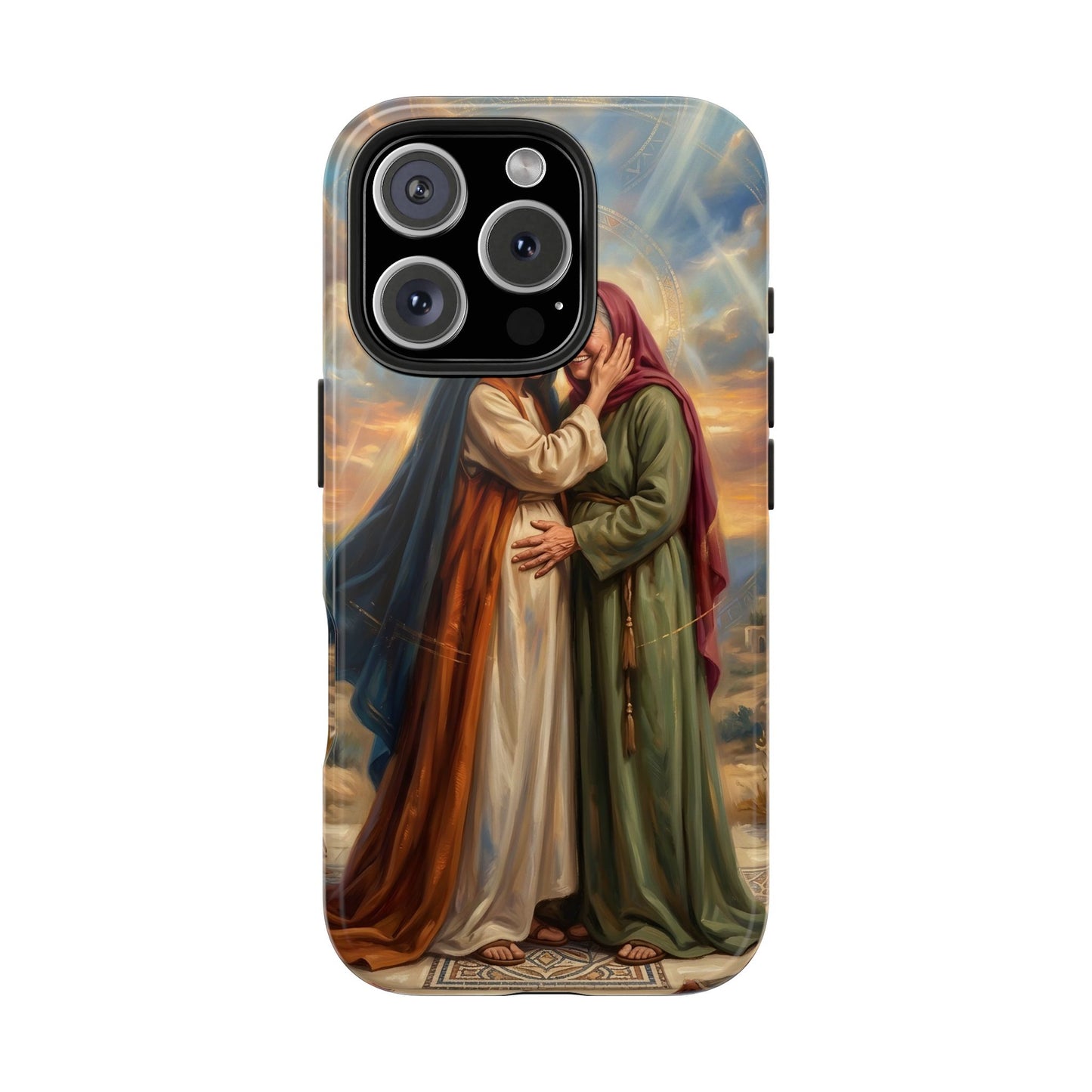 “Blessed Among Women - Mary and Elizabeth Embrace” - Phone Case