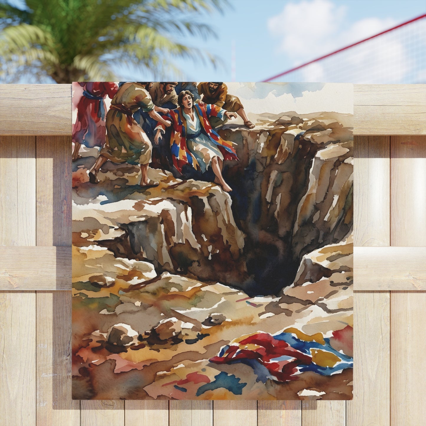 “Betrayal and Providence - Joseph in the Pit” - Beach Towel