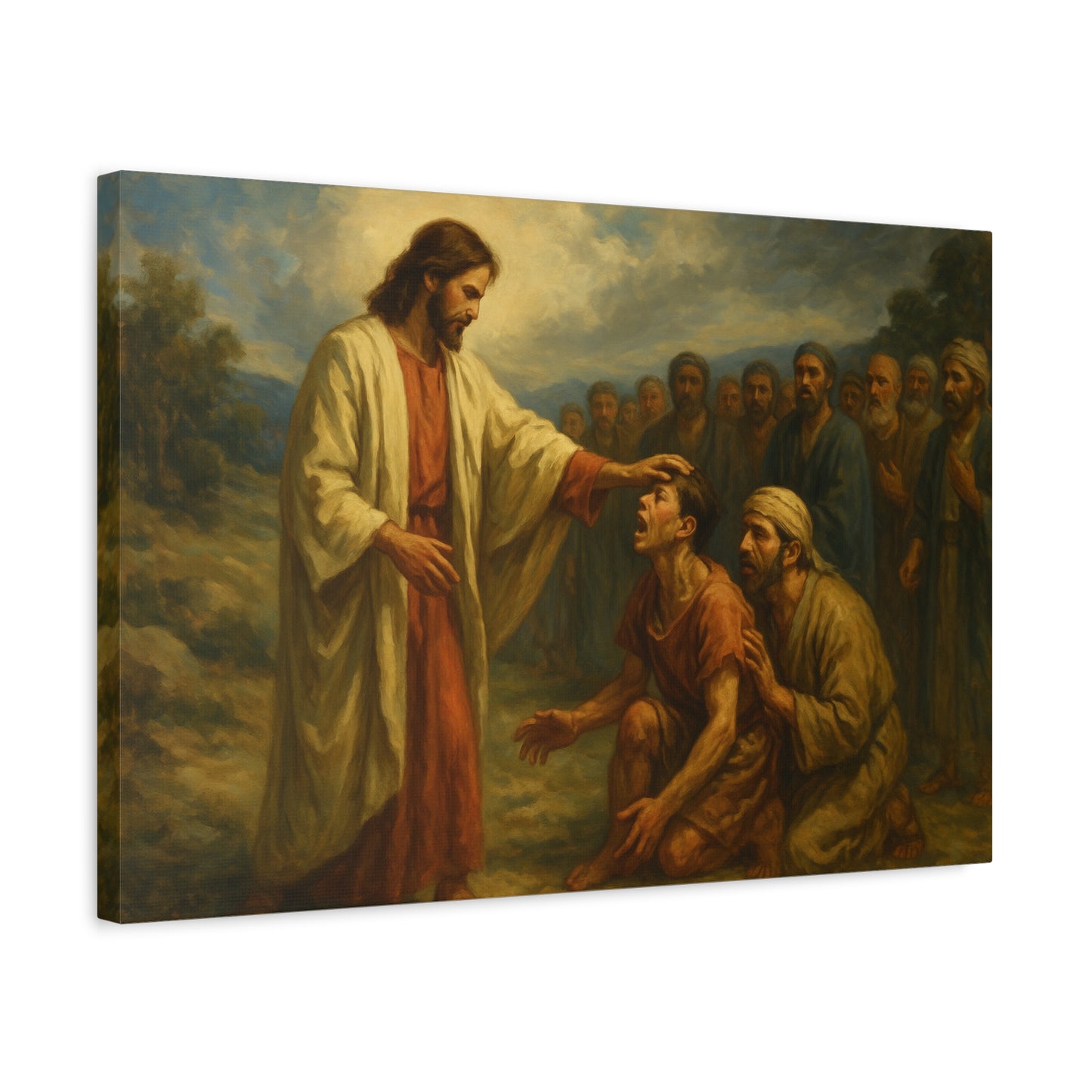 “Faith the Size of a Mustard Seed – Jesus Heals a Demon-Plagued Boy” - Canvas Art