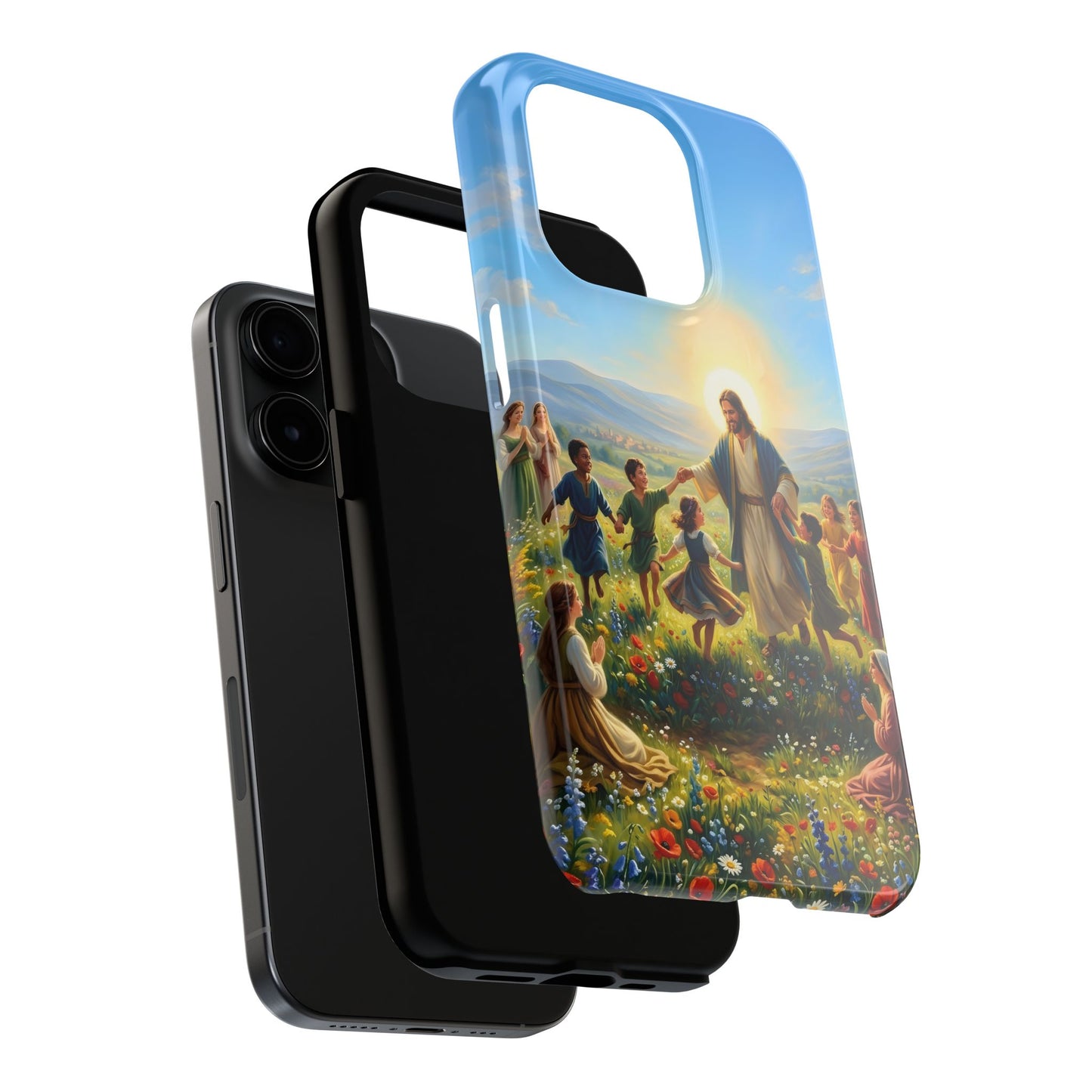 “Joy Overflowing - Children Dancing in the Meadow” - Phone Case