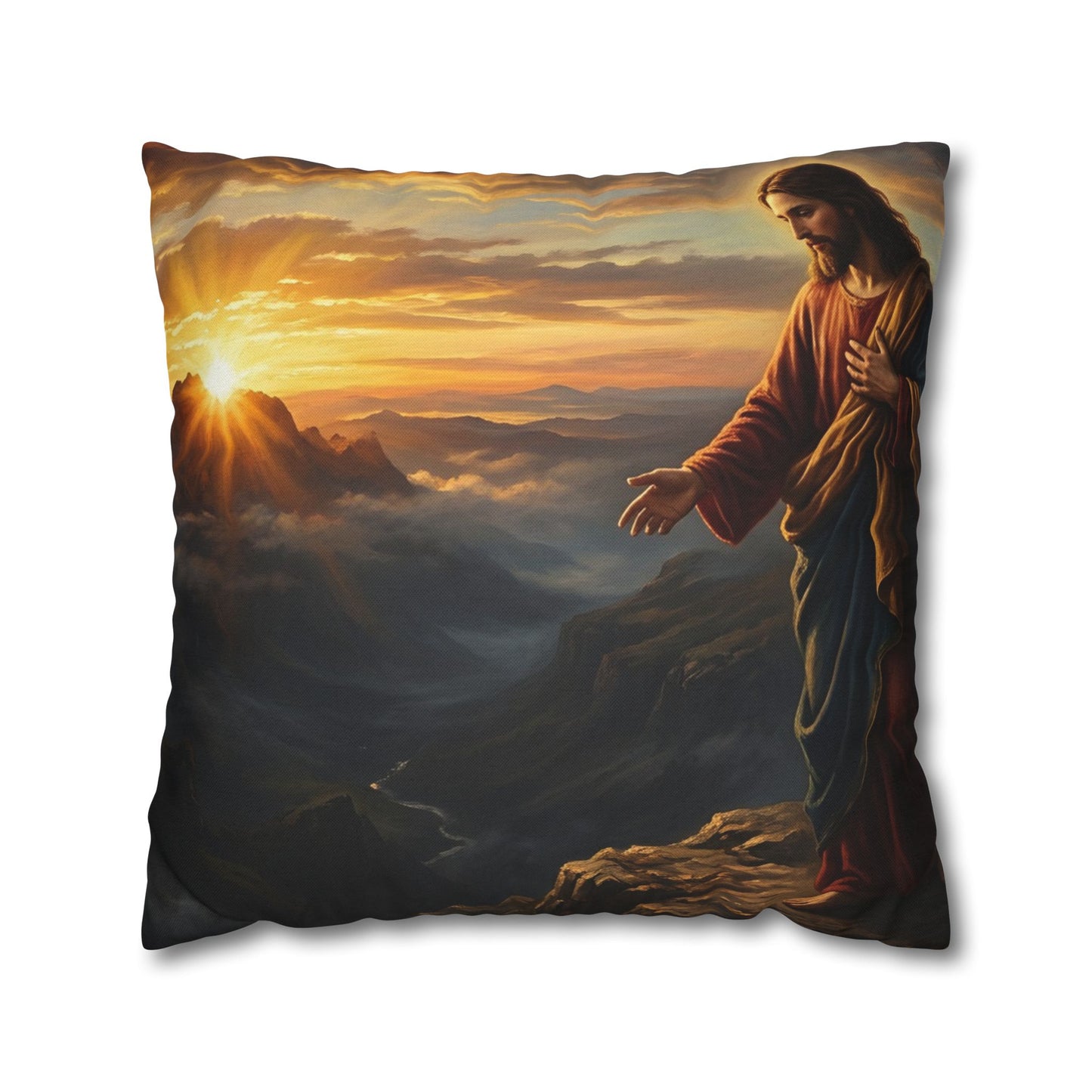“Joy Comes in the Morning - Sunrise Over Dark Valley” - Pillowcase